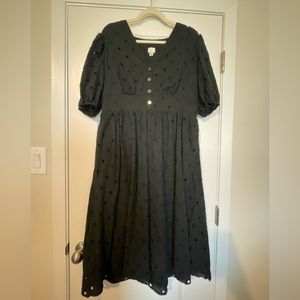 Black eyelet dress